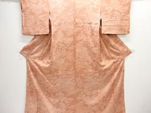 作家物　柴垣に草花模様小紋着物